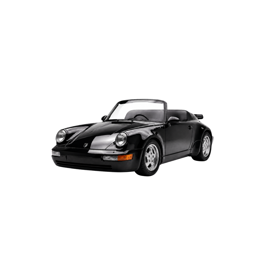 Black CRUZ Mini Monterey electric mini car, front three-quarter view.