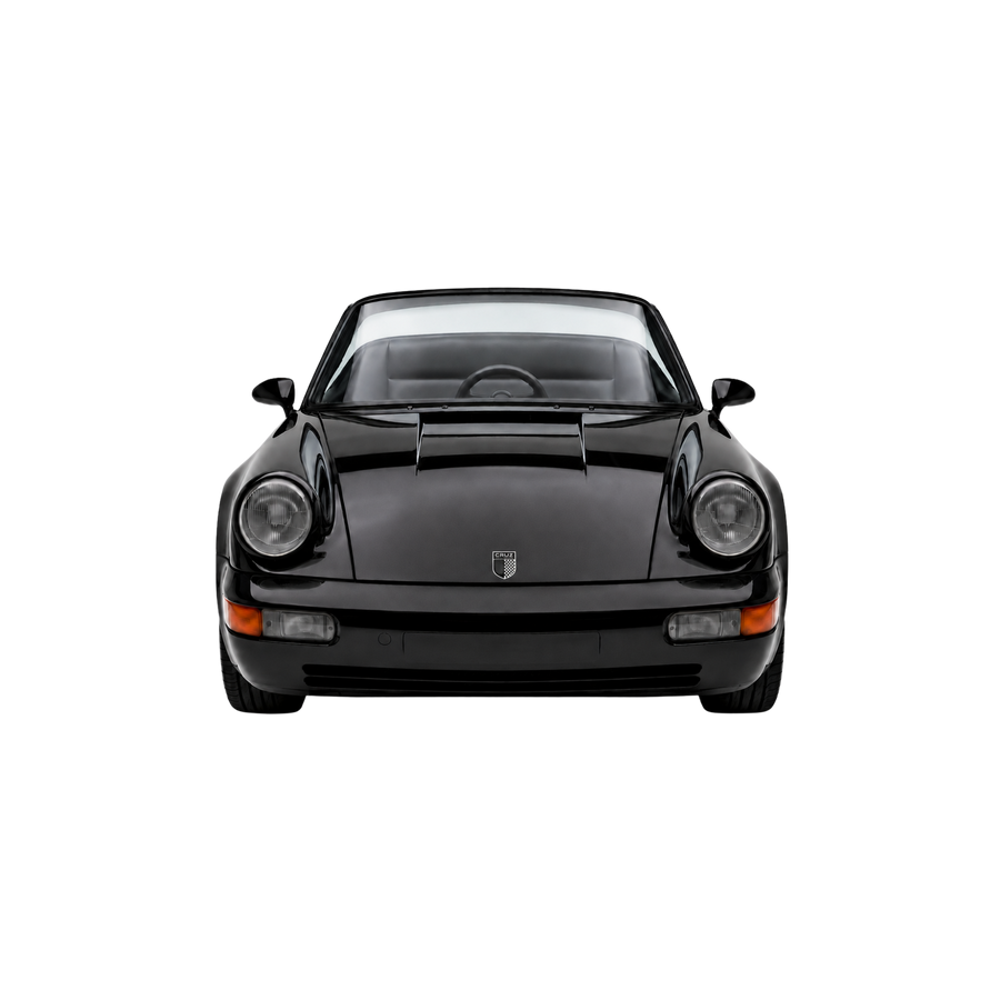 Black CRUZ Mini Monterey electric mini car, front view.