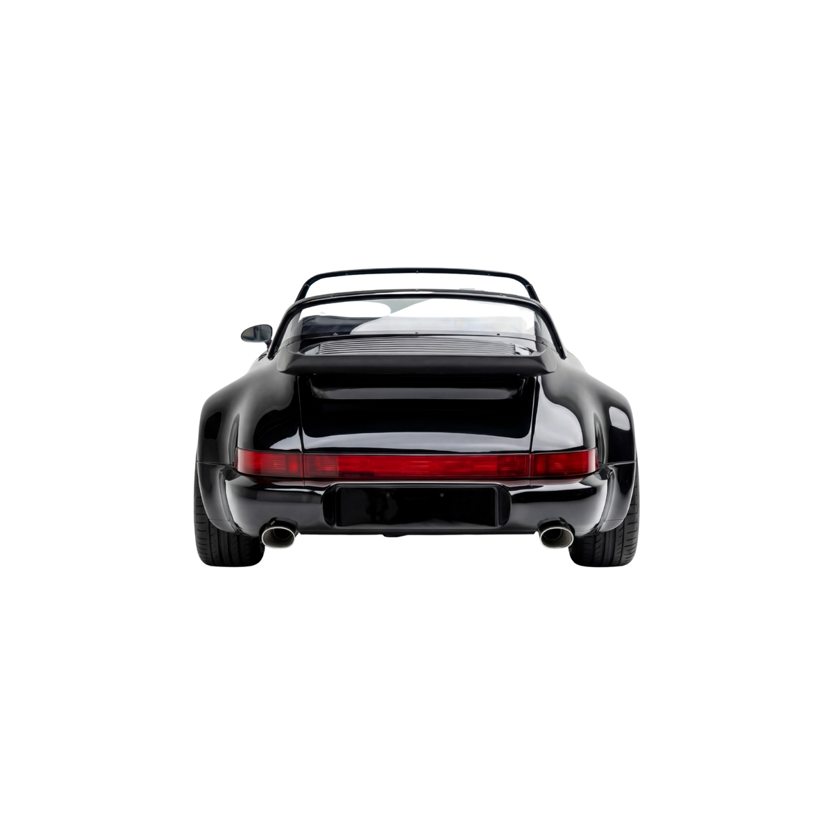 Black CRUZ Mini Monterey electric mini car, rear view.