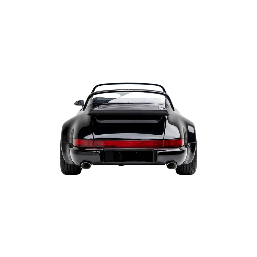 Black CRUZ Mini Monterey electric mini car, rear view.