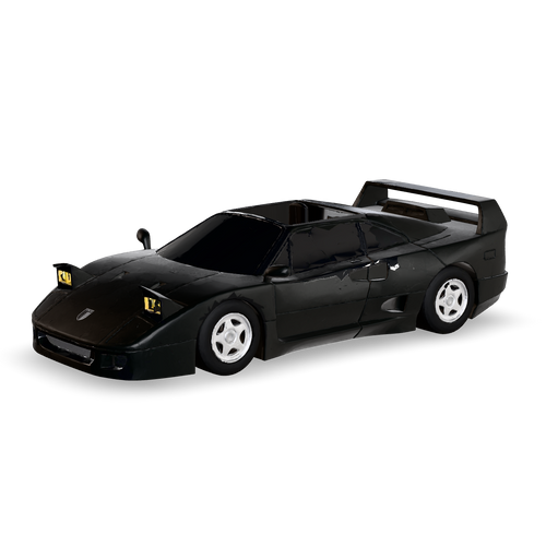 Gloss black CRUZ Mini Pebble electric mini car, front three-quarter view.