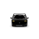 Gloss black CRUZ Mini Pebble electric mini car, front view.