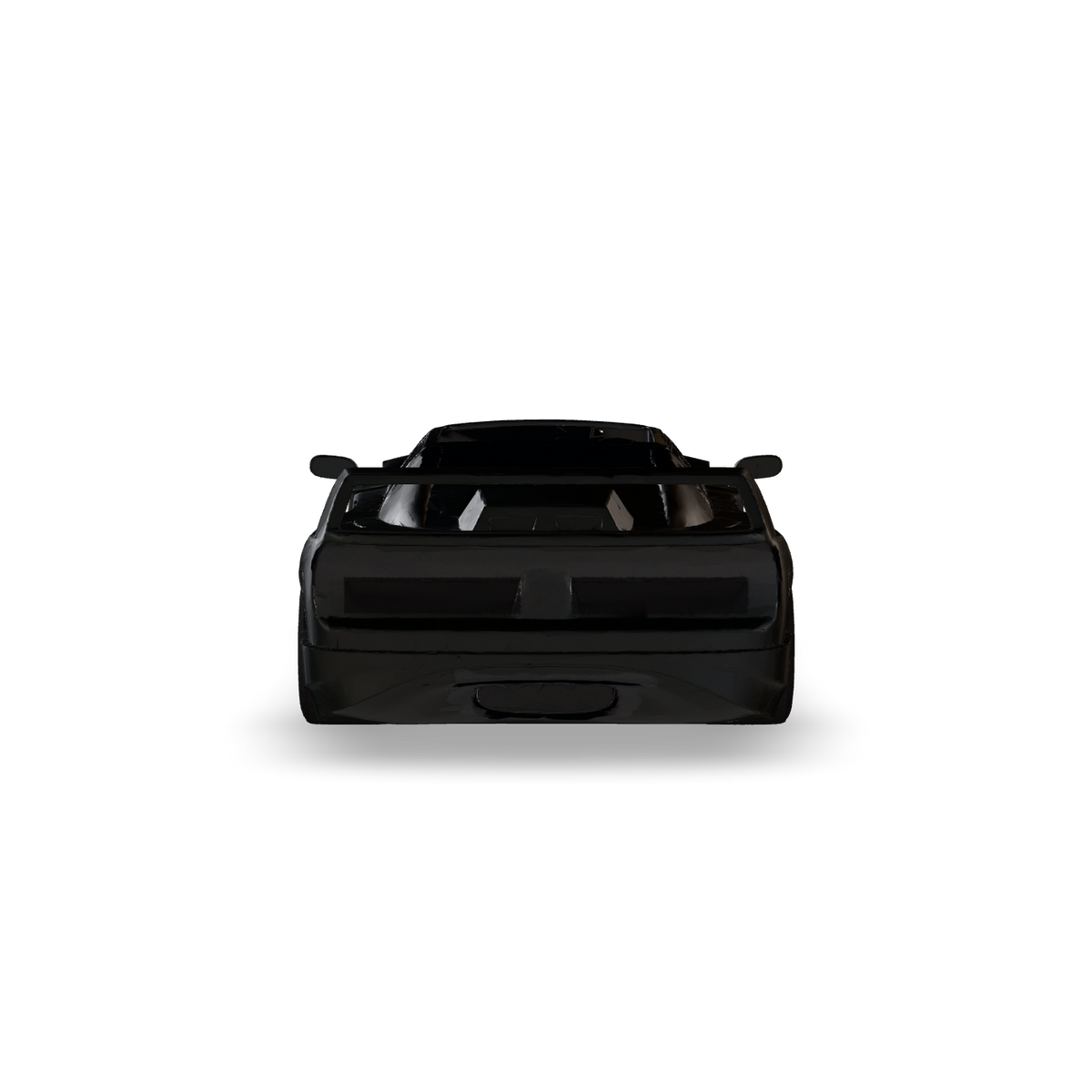 Gloss black CRUZ Mini Pebble electric mini car, rear view.