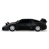 Gloss black CRUZ Mini Pebble electric mini car, side profile.