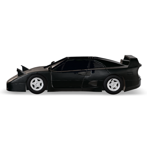 Gloss black CRUZ Mini Pebble electric mini car, side profile.