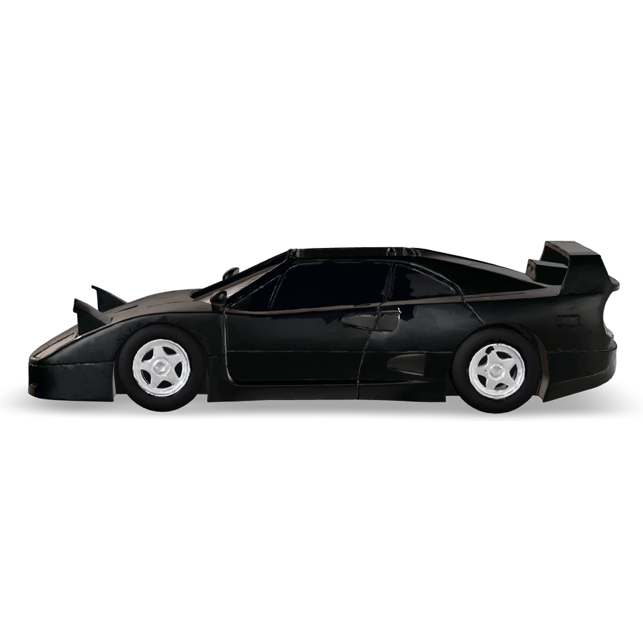 Gloss black CRUZ Mini Pebble electric mini car, side profile.
