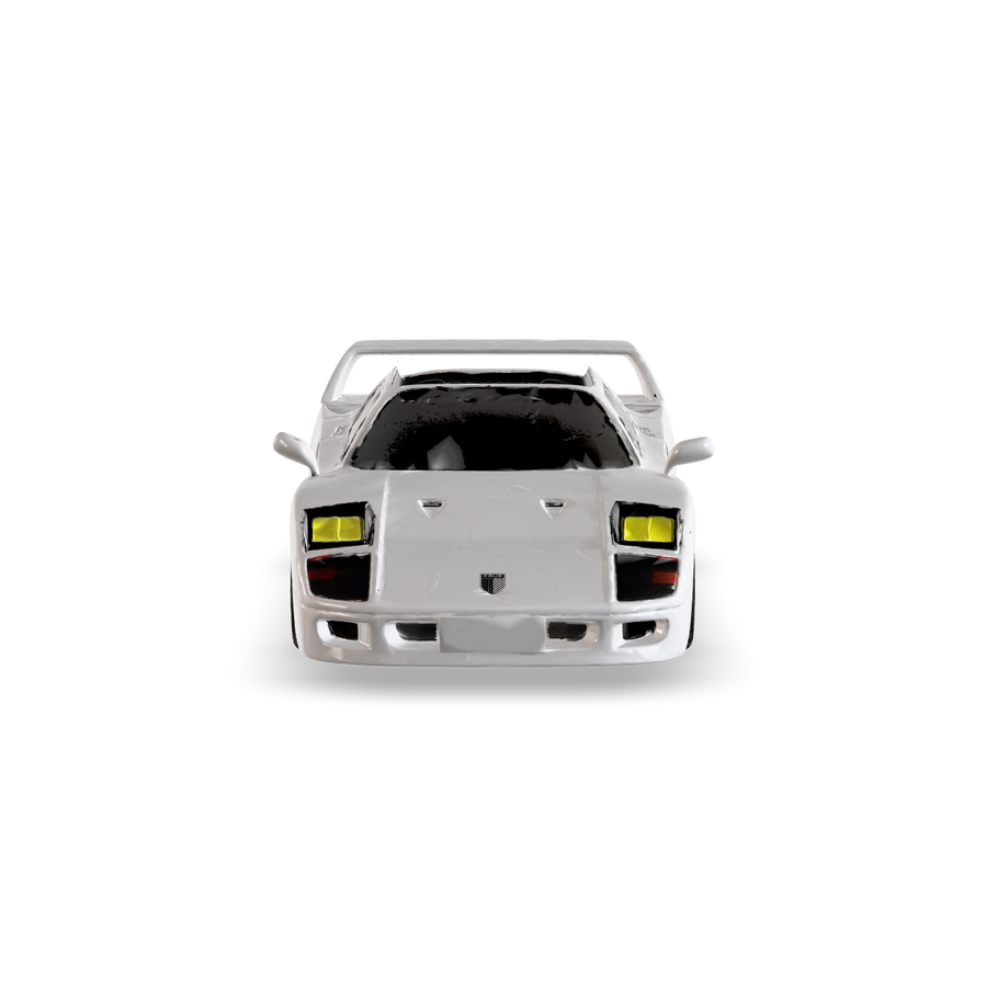 White CRUZ Mini Pebble electric mini car, front view.