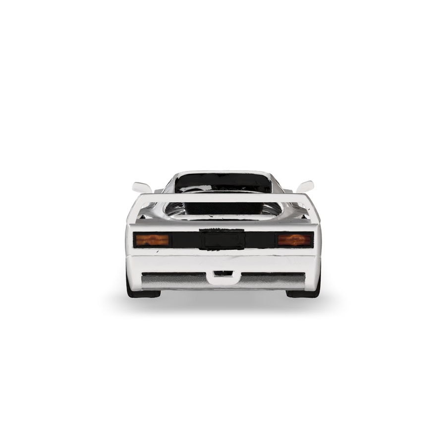 White CRUZ Mini Pebble electric mini car, rear view.