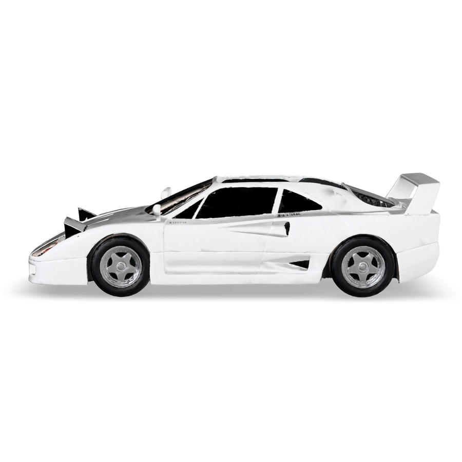 White CRUZ Mini Pebble electric mini car, side profile.